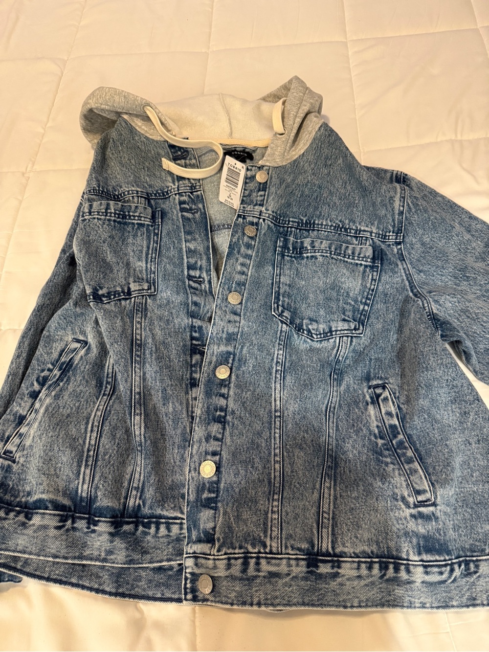 Torrid Women’s Plus Size Jean Jacket with Hood
